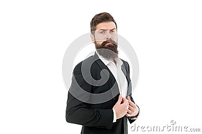 Inspiring confidence. Confident businessman isolated on white. Bearded man with confident look. Successful business Stock Photo