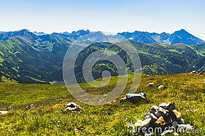 Inspiring Tatra Mountains Landscape View, sunny day in summer Ta Stock Photo