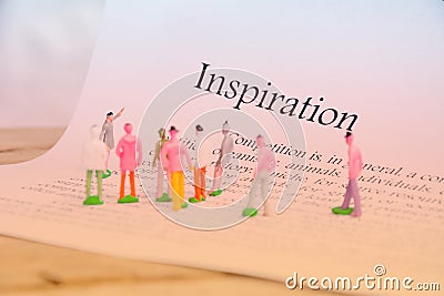 Inspriration text focus word on white Stock Photo