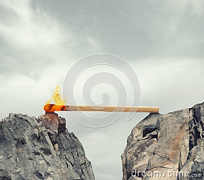 Instability and Fear of obstacles to overcome Stock Photo