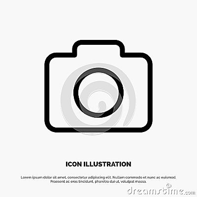 Instagram, Camera, Image Line Icon Vector Vector Illustration