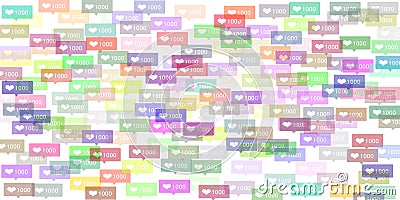 Instagram colorful likes Stock Photo