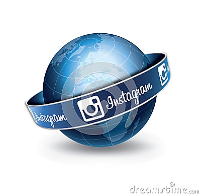 Instagram globe Editorial Stock Photo