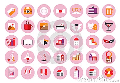 Instagram Highlights Stories Covers Icons Vector Illustration