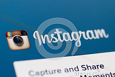 Instagram Home Page and Logo Editorial Stock Photo