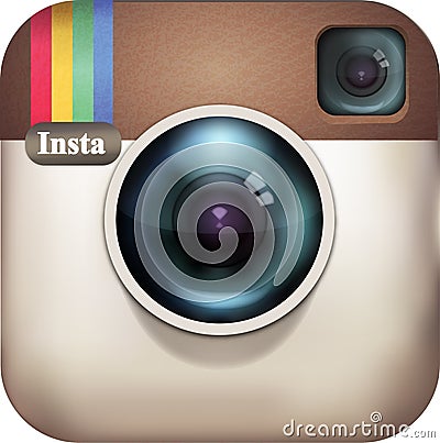 Instagram logo icon retro Editorial Stock Photo