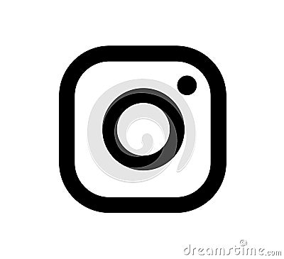 Instagram logo icon vector black design illustration Cartoon Illustration