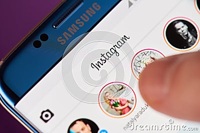 Instagram menu application Editorial Stock Photo