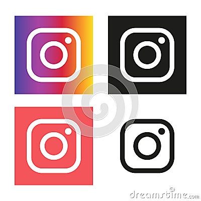 Instagram meta logo icon, Social media Instagram modern like , follower , comment red color. Like, follower, comment button, icon Vector Illustration
