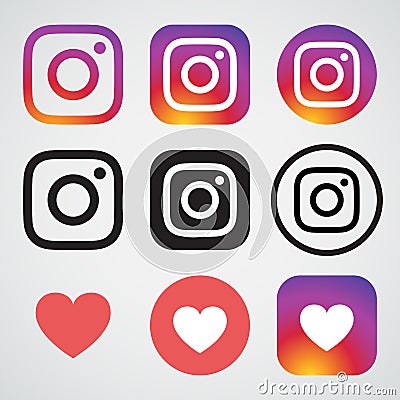 Instagram new logo and icon Vector Illustration