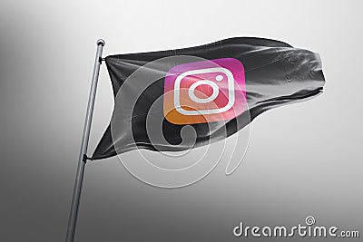 Instagram photorealistic flag editorial Editorial Stock Photo