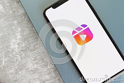 Instagram Reels logo on on mobile phone screen. Editorial Stock Photo