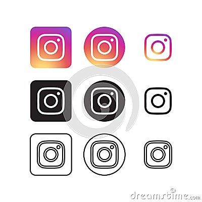 Instagram social media icons Vector Illustration