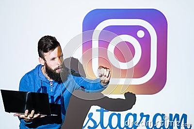 Instagram social network photo sharing online Editorial Stock Photo