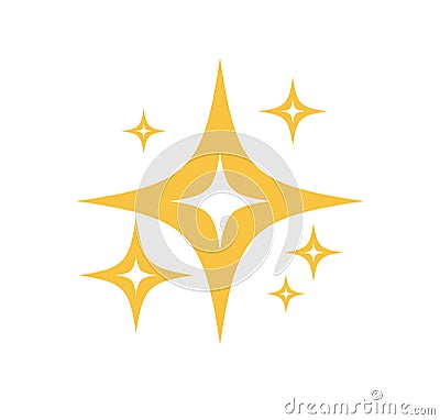 Sparkles Stars icon isolated on white background. Shine icon. Twinkling stars. Vector Vector Illustration