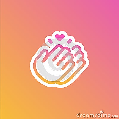 Instagram Sticker, Thank You Hour Icon, Clapping Hands Vector Illustration