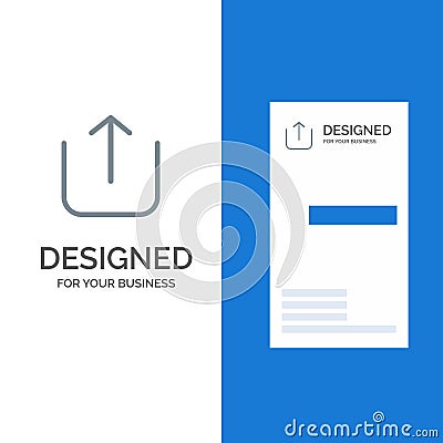 Instagram, Up, Upload Grey Logo Design and Business Card Template Vector Illustration