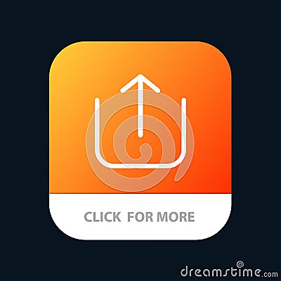 Instagram, Up, Upload Mobile App Button. Android and IOS Glyph Version Vector Illustration