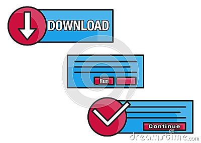 Install download, line art Vector Illustration