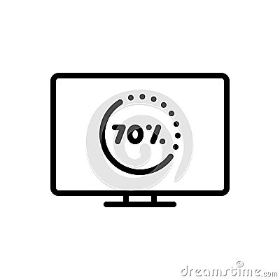 Black line icon for Install, download and software Vector Illustration