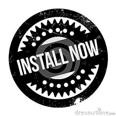 Install Now rubber stamp Stock Photo