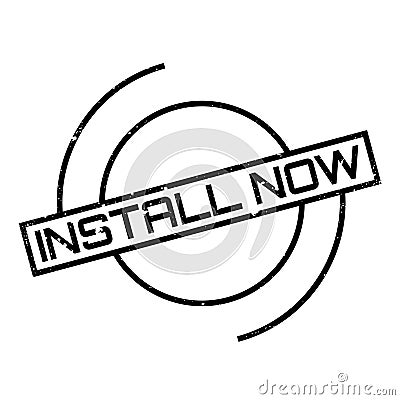 Install Now rubber stamp Vector Illustration