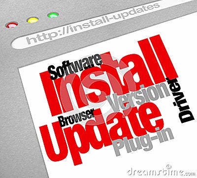 Install Software Program Updates Online Computer Downloads Stock Photo