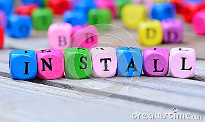 Install word on table Stock Photo