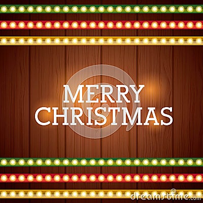 Installation of Christmas lights decoration Vector Illustration