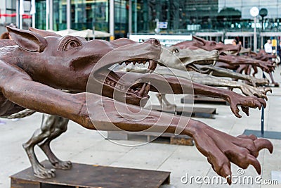 Installation in front of the main railway station (Hauptbahnhof) Editorial Stock Photo