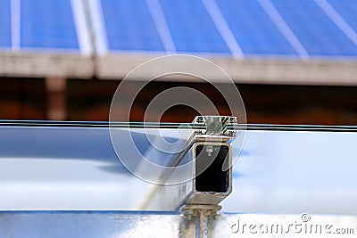 Detail of a matt white glass canopy against sun and rain Stock Photo