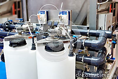 Machine of pressure reagent flotation with flocculator Stock Photo