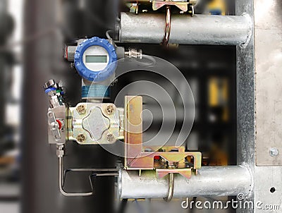 Installation of pressure transmitter,temp transmitter Stock Photo