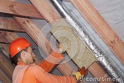 Installation of ventilation systems Stock Photo