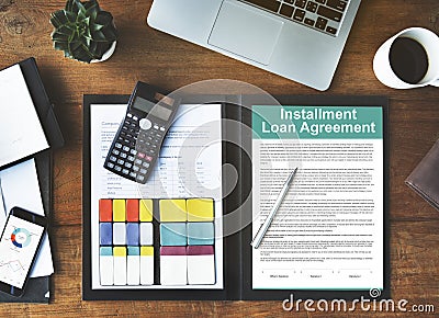 Installment Loan Agreement Credit FInance Debt Concept Stock Photo