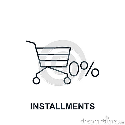 Installments icon. Monochrome simple Banking icon for templates, web design and infographics Stock Photo