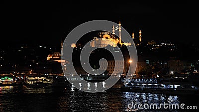 Instanbul night city view, Turkey Stock Photo