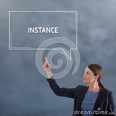 INSTANCE Business Concept. Business Woman Graphic Concept Stock Photo