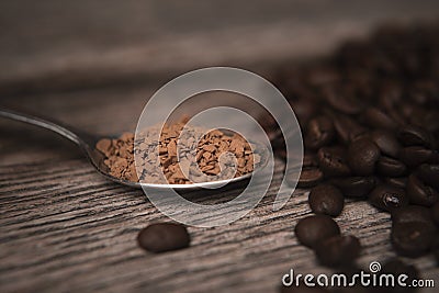 Instant Coffee ON A Spoon Stock Photo