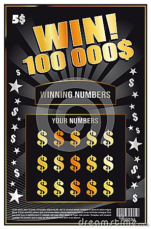 Instant lottery ticket scratch off vector Vector Illustration