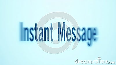 Instant message notification displayed on screen during digital communication session Stock Photo