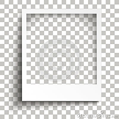Instant Photo Frame Transparent Shadows Vector Illustration