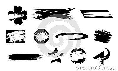 Instant scratch lottery ticket shapes set with scrape texture template marks vector illustration. Vector Illustration