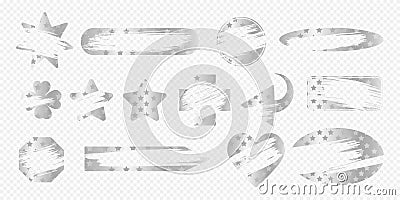 Instant scratch off lottery win card ticket shapes set with scrape texture effect template marks vector illustration. Vector Illustration