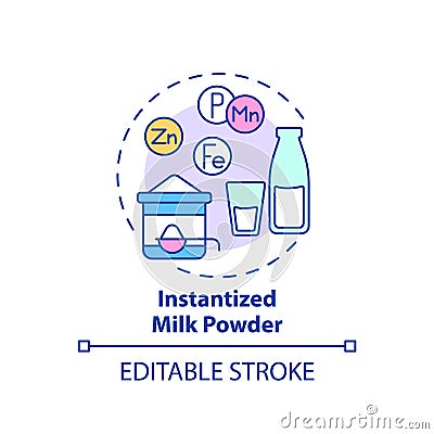 Instantized milk powder concept icon Vector Illustration