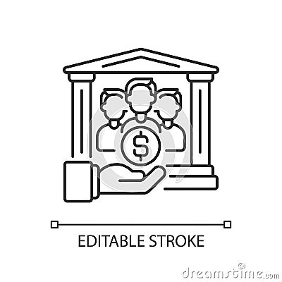 Institutional donor linear icon Vector Illustration