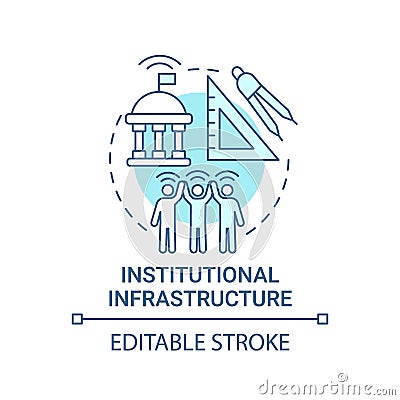 Institutional infrastructure blue concept icon Vector Illustration