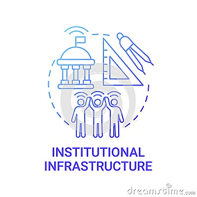 Institutional infrastructure gradient blue concept icon Vector Illustration