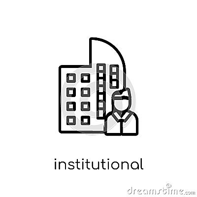 Institutional investor icon. Trendy modern flat linear vector In Vector Illustration