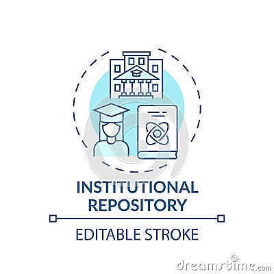 Institutional repository concept icon Vector Illustration